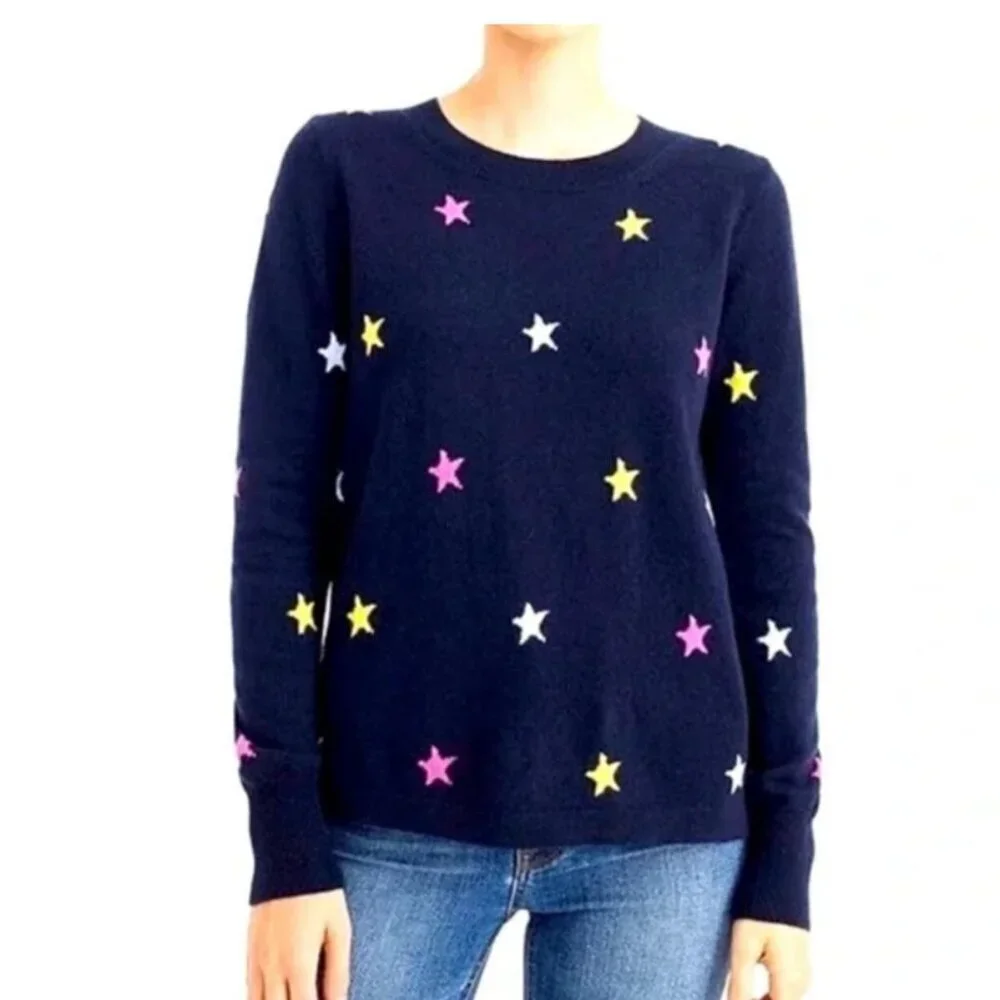 J. Crew Cashmere Crewneck Sweater Stars - Picture 5 of 5